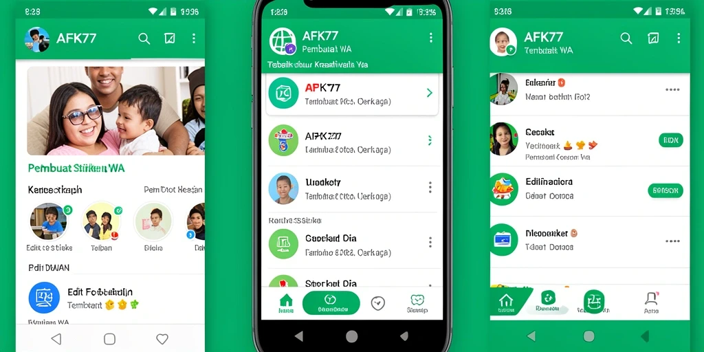 Screenshot AFK77 menunjukkan antarmuka Pembuat Stiker WA yang intuitif.