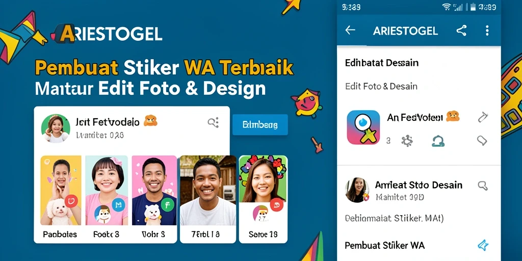 Tampilan antarmuka ARIESTOGEL untuk pembuat stiker WA yang intuitif dan mudah digunakan.