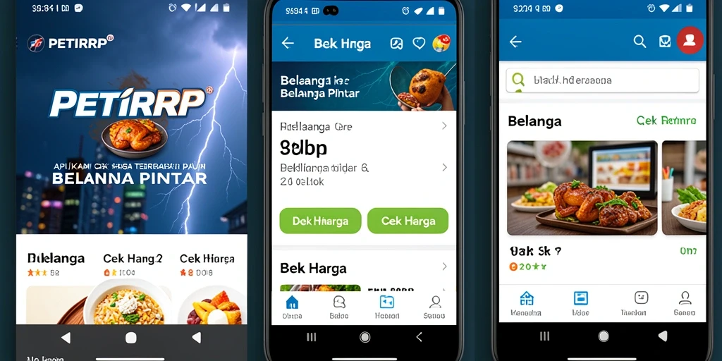 Antarmuka utama PETIRRP untuk cek harga produk secara efisien.