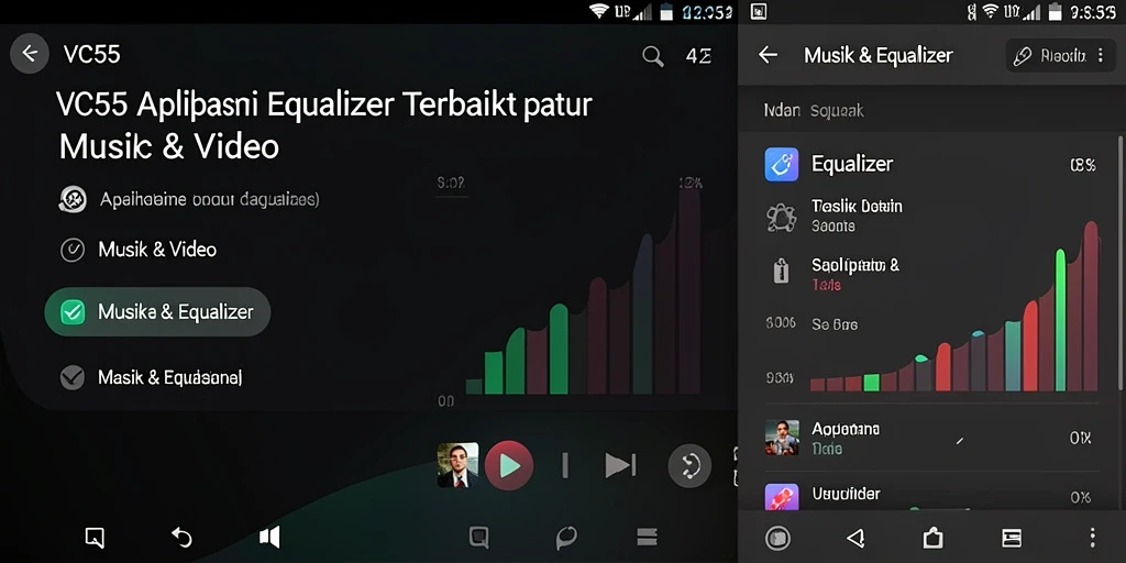 Tampilan antarmuka VC55 dengan pengaturan Equalizer yang mudah diakses.